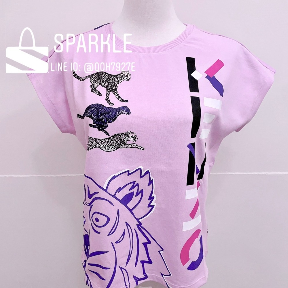 ✴Sparkle歐美精品✴ Kenzo 虎頭花豹logo滿版短袖T恤上衣 青年版 現貨真品-細節圖6