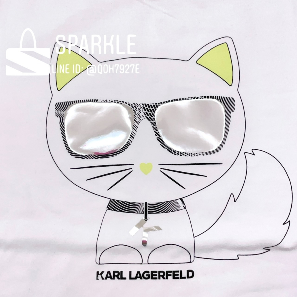 ✴Sparkle歐美精品✴ Karl Lagerfeld 歐版 老佛爺卡爾貓咪眼鏡短袖上衣T恤 青年版 現貨真品-細節圖5