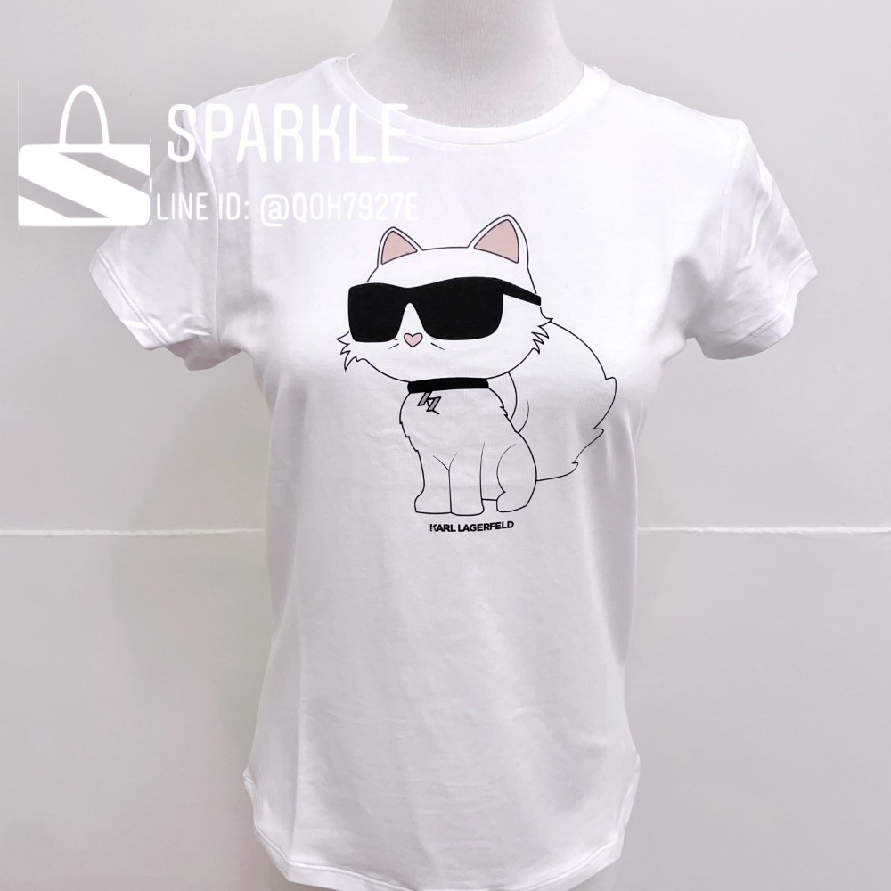 ✴Sparkle歐美精品✴ Karl Lagerfeld  老佛爺卡爾貓咪側身短袖上衣T恤 青年版 現貨-細節圖4