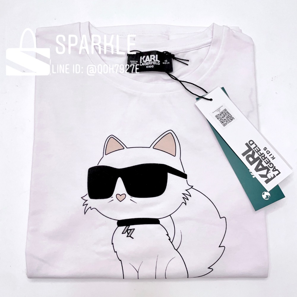✴Sparkle歐美精品✴ Karl Lagerfeld  老佛爺卡爾貓咪側身短袖上衣T恤 青年版 現貨-細節圖6