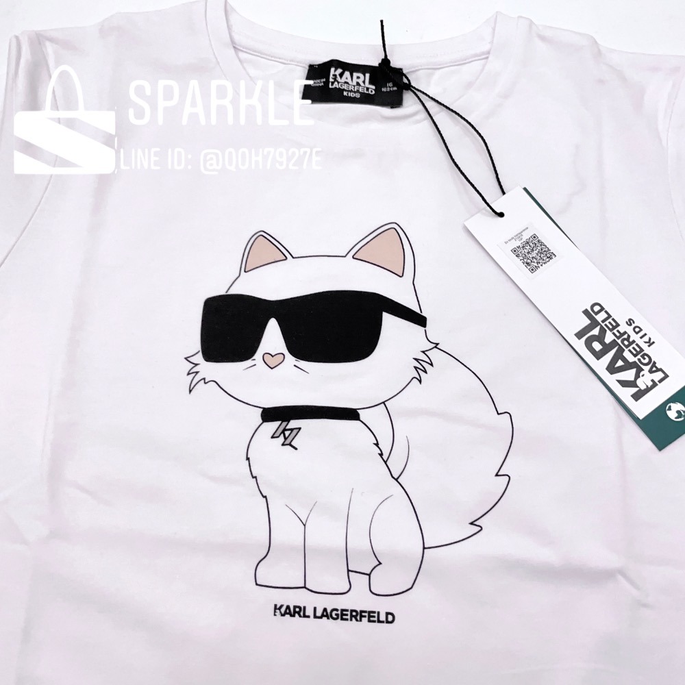 ✴Sparkle歐美精品✴ Karl Lagerfeld  老佛爺卡爾貓咪側身短袖上衣T恤 青年版 現貨-細節圖7