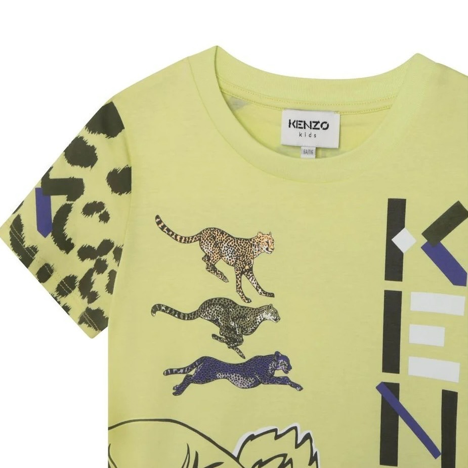 ✴Sparkle歐美精品✴ Kenzo 虎頭花豹logo滿版短袖T恤上衣 青年版 現貨真品-細節圖2