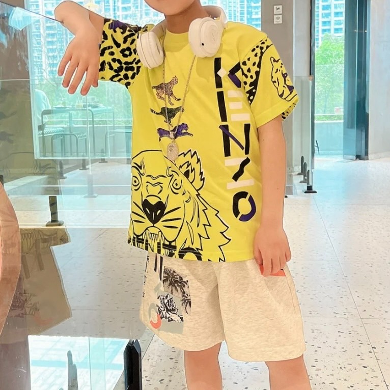 ✴Sparkle歐美精品✴ Kenzo 虎頭花豹logo滿版短袖T恤上衣 青年版 現貨真品-細節圖4