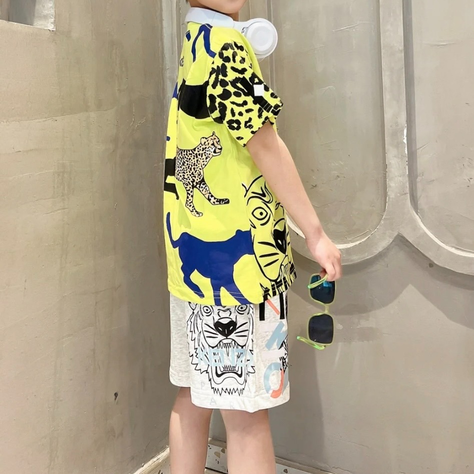 ✴Sparkle歐美精品✴ Kenzo 虎頭花豹logo滿版短袖T恤上衣 青年版 現貨真品-細節圖6