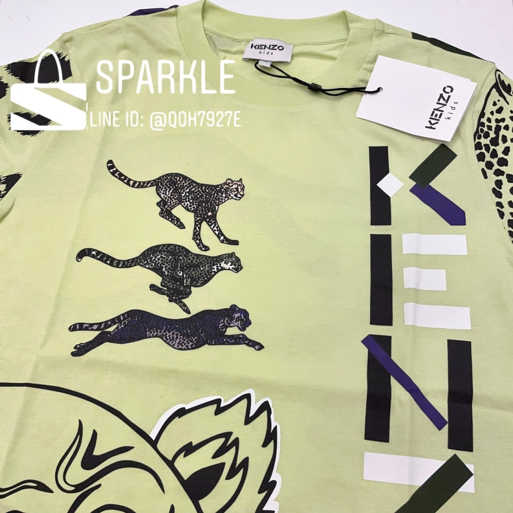✴Sparkle歐美精品✴ Kenzo 虎頭花豹logo滿版短袖T恤上衣 青年版 現貨真品-細節圖7