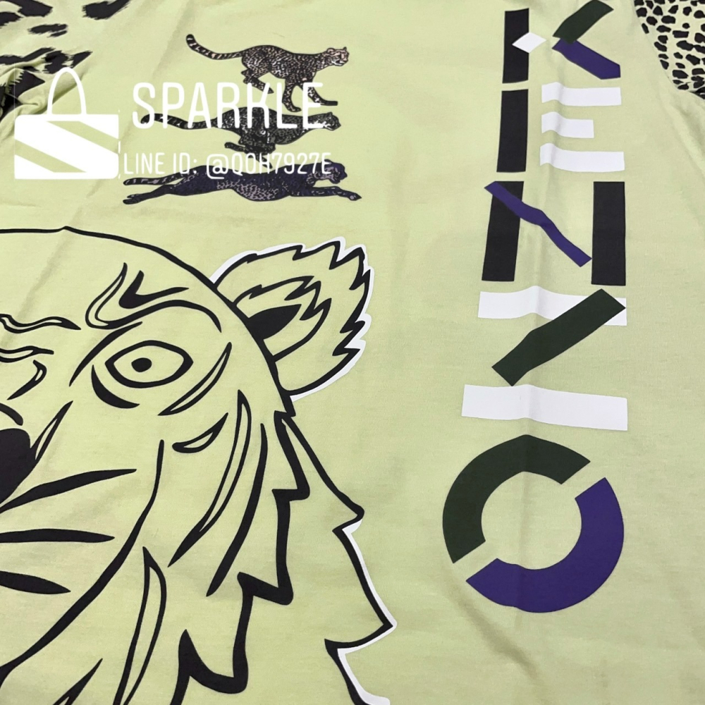✴Sparkle歐美精品✴ Kenzo 虎頭花豹logo滿版短袖T恤上衣 青年版 現貨真品-細節圖8