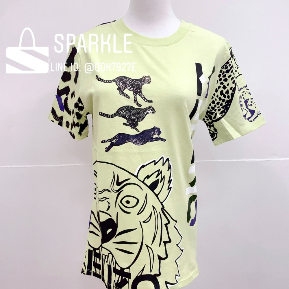 ✴Sparkle歐美精品✴ Kenzo 虎頭花豹logo滿版短袖T恤上衣 青年版 現貨真品-細節圖10