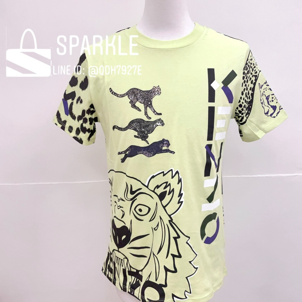 ✴Sparkle歐美精品✴ Kenzo 虎頭花豹logo滿版短袖T恤上衣 青年版 現貨真品-細節圖11