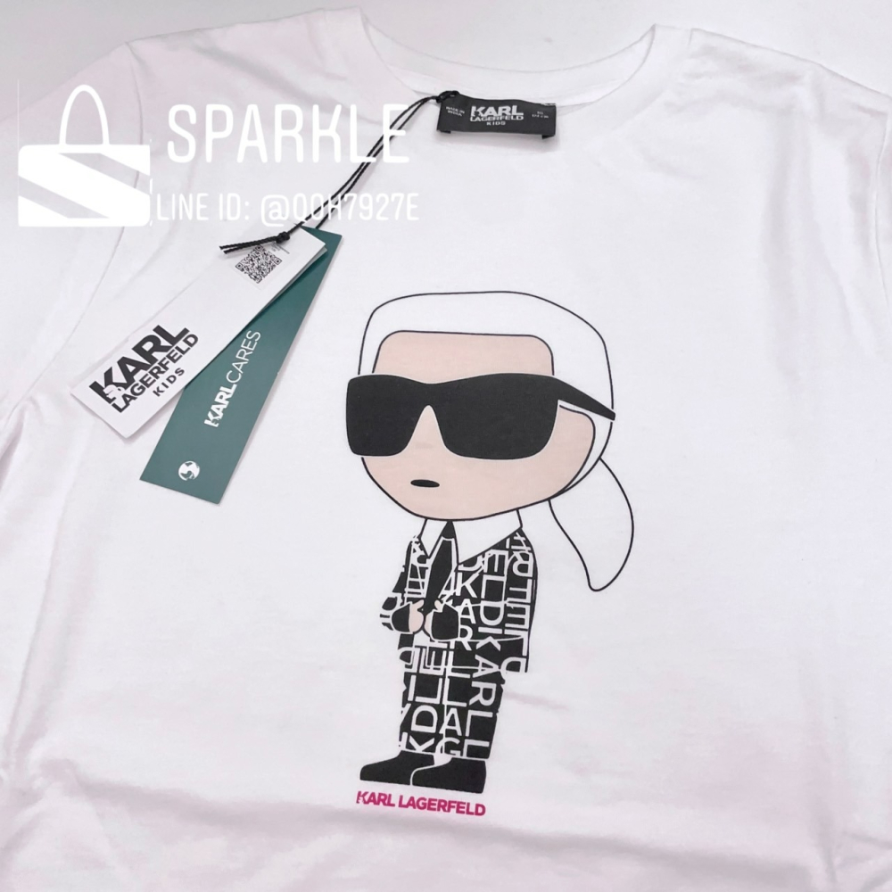 ✴Sparkle歐美精品✴ Karl Lagerfeld 老佛爺卡爾側身logo短袖上衣T恤 青年版 現貨真品-細節圖8