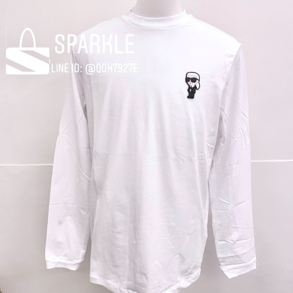 ✴Sparkle歐美精品✴ Karl Lagerfeld 歐版 老佛爺卡爾左胸側身卡爾長袖上衣T恤 長T 現貨真品-細節圖6