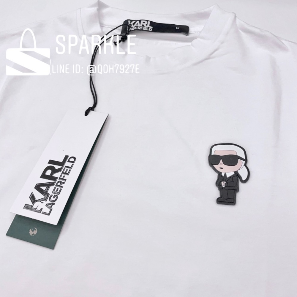 ✴Sparkle歐美精品✴ Karl Lagerfeld 歐版 老佛爺卡爾左胸側身卡爾長袖上衣T恤 長T 現貨真品-細節圖9