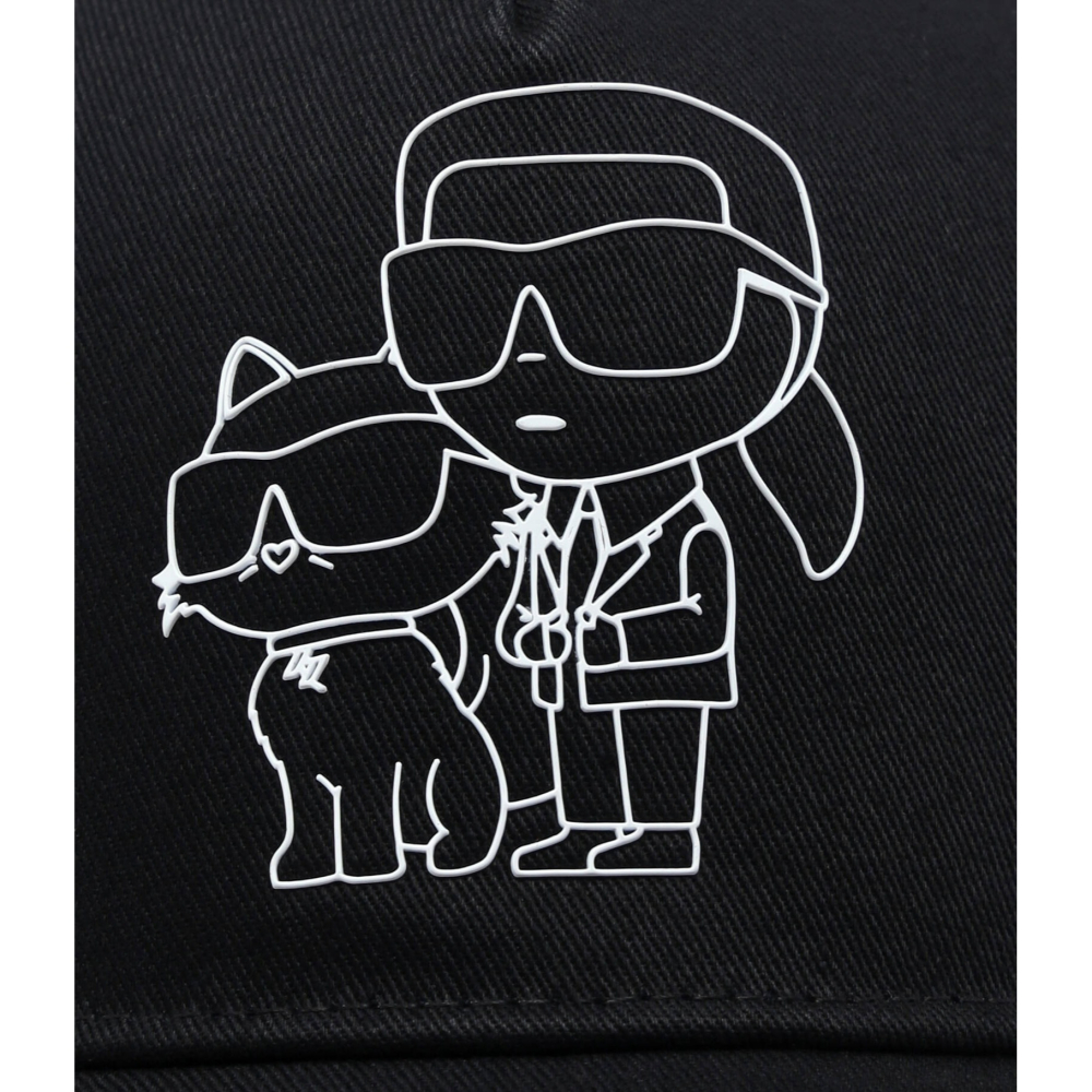 ✴Sparkle歐美精品✴ Karl Lagerfeld 老佛爺卡爾貓咪線條棒球帽 帽子 青年版 現貨真品-細節圖2
