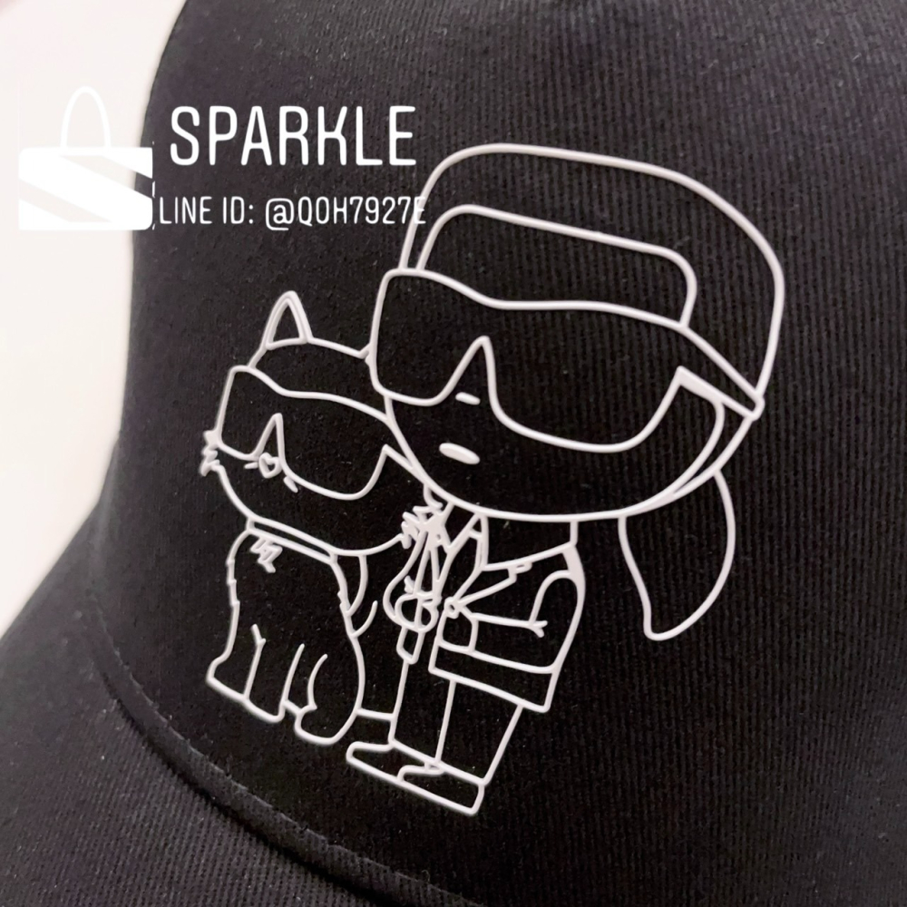 ✴Sparkle歐美精品✴ Karl Lagerfeld 老佛爺卡爾貓咪線條棒球帽 帽子 青年版 現貨真品-細節圖5