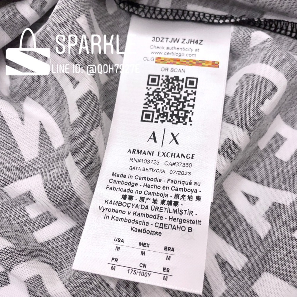 ✴Sparkle歐美精品✴ Armani Exchange AX 滿版logo短袖上衣T恤 現貨真品-細節圖10
