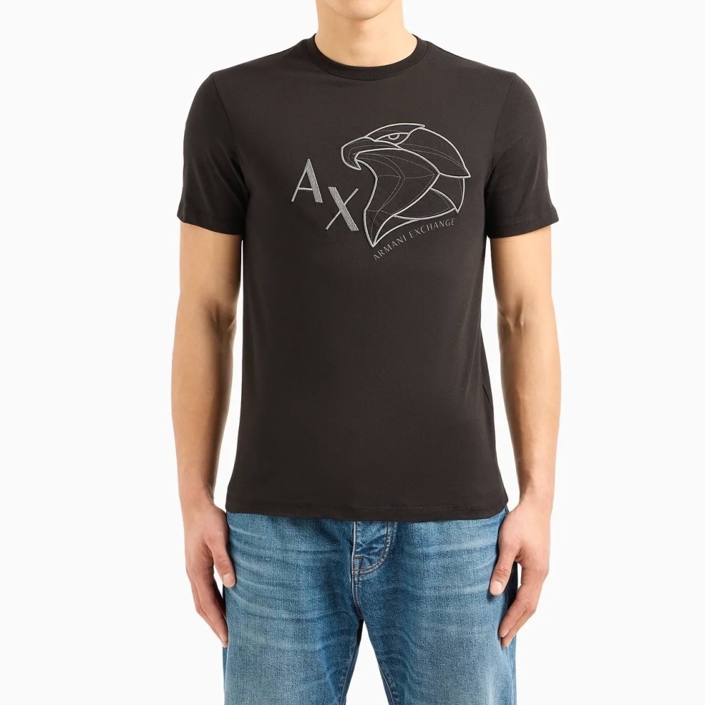 ✴Sparkle歐美精品✴ Armani Exchange 刺繡老鷹AX logo短袖上衣T恤 現貨真品-細節圖2