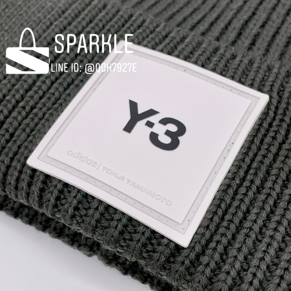 ✴Sparkle歐美精品✴ Y-3山本耀司 Y3正面白色皮革標毛帽 Y3毛帽 針織帽 HM8338 男女可戴 現貨真品-細節圖10