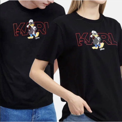 ✴Sparkle歐美精品✴ Karl Lagerfeld 卡爾X迪士尼唐老鴨聯名系列字母logo短袖上衣T恤 現貨真品