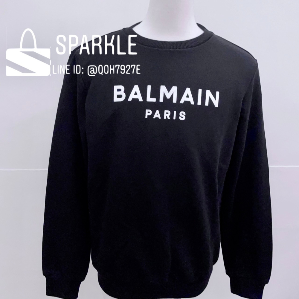 ✴Sparkle歐美精品✴ Balmain 品牌字母植絨logo大學T / 衛衣 青年版 現貨真品-細節圖7