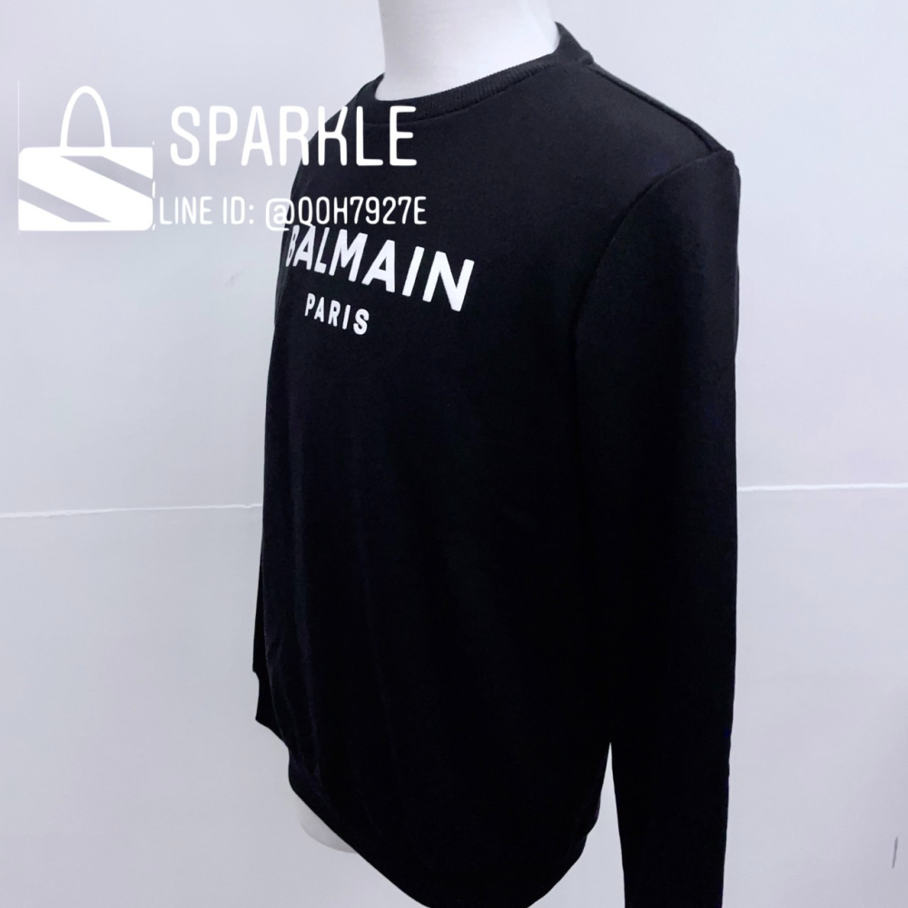 ✴Sparkle歐美精品✴ Balmain 品牌字母植絨logo大學T / 衛衣 青年版 現貨真品-細節圖8