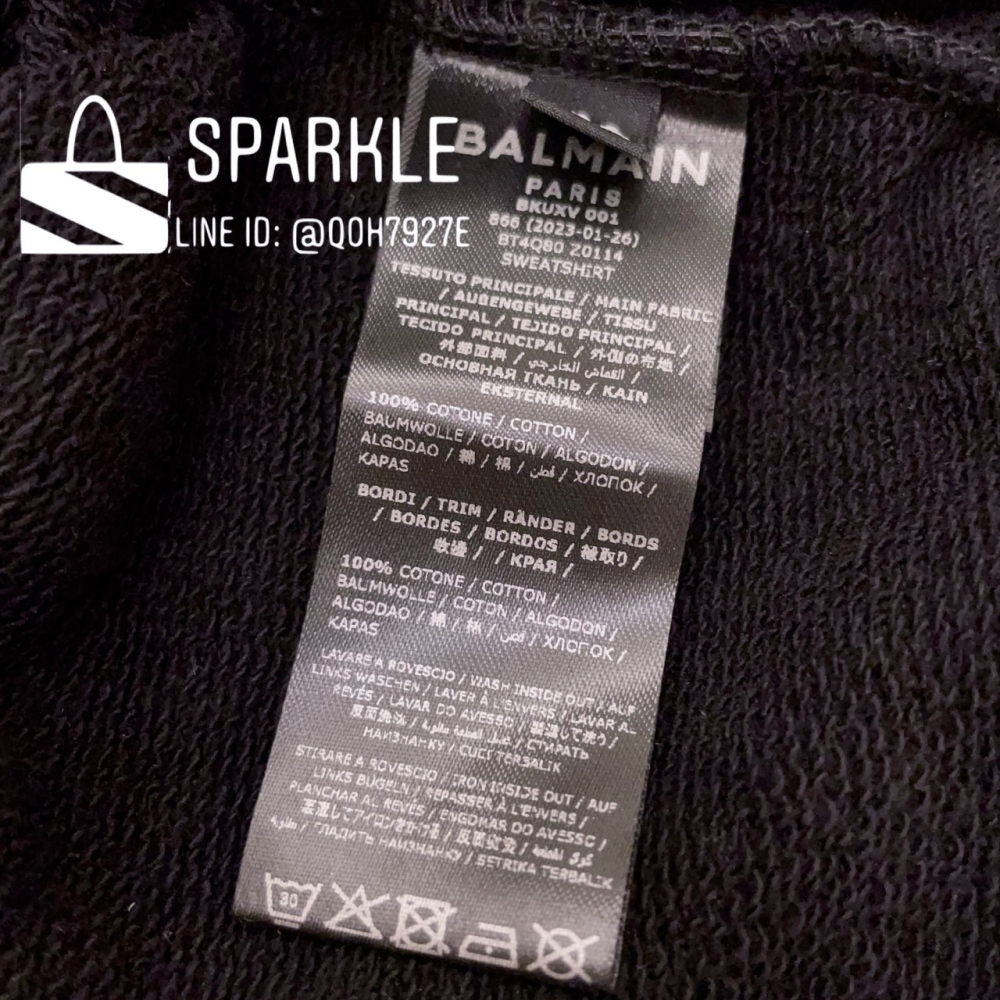 ✴Sparkle歐美精品✴ Balmain 品牌字母植絨logo大學T / 衛衣 青年版 現貨真品-細節圖11