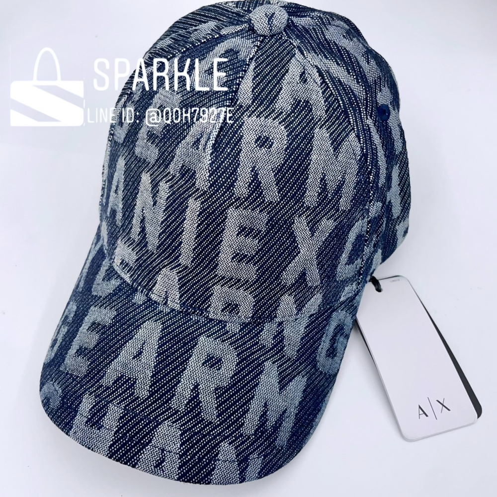 ✴Sparkle歐美精品✴ Armani Exchange AX滿版logo牛仔棒球帽 帽子 現貨真品-細節圖8