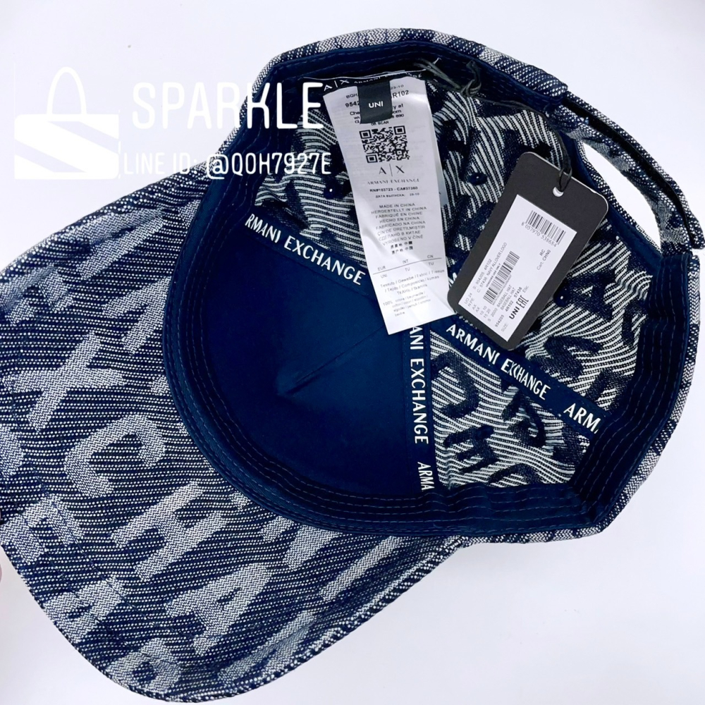 ✴Sparkle歐美精品✴ Armani Exchange AX滿版logo牛仔棒球帽 帽子 現貨真品-細節圖9
