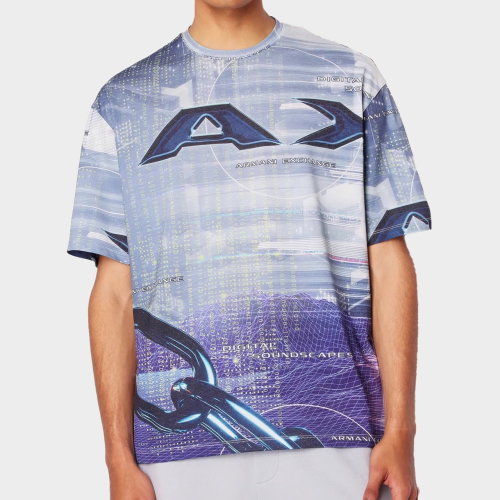 ✴Sparkle歐美精品✴ Armani Exchange AX 數碼聲音景觀寬鬆短袖上衣T恤 現貨真品