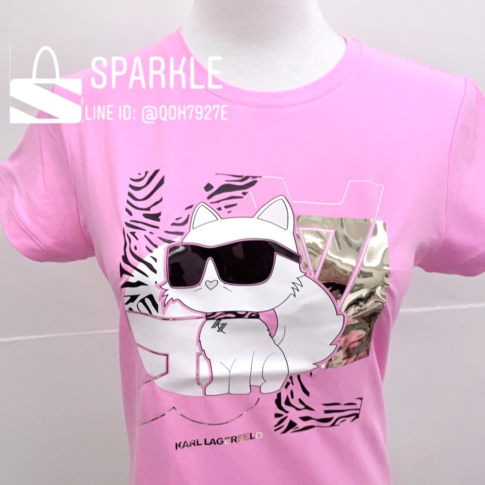 ✴Sparkle歐美精品✴ Karl Lagerfeld 歐版 卡爾貓咪側身短袖T恤上衣 青年版 現貨真品-細節圖6