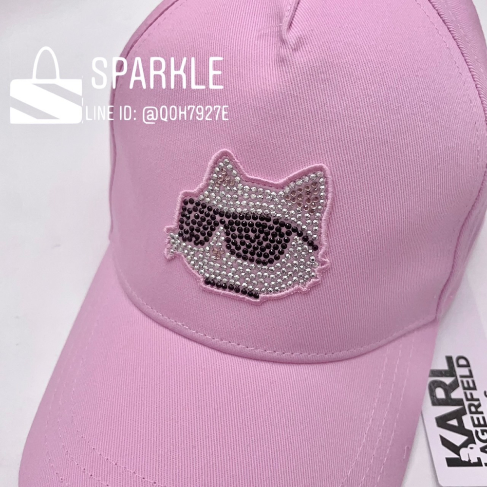 ✴Sparkle歐美精品✴ Karl Lagerfeld 卡爾貓咪水鑽棒球帽 帽子 遮陽帽 青年版 現貨真品-細節圖7