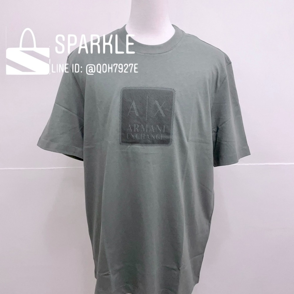 ✴Sparkle歐美精品✴ Armani Exchange AX 膠印斜線方框logo短袖上衣T恤 現貨真品-細節圖8