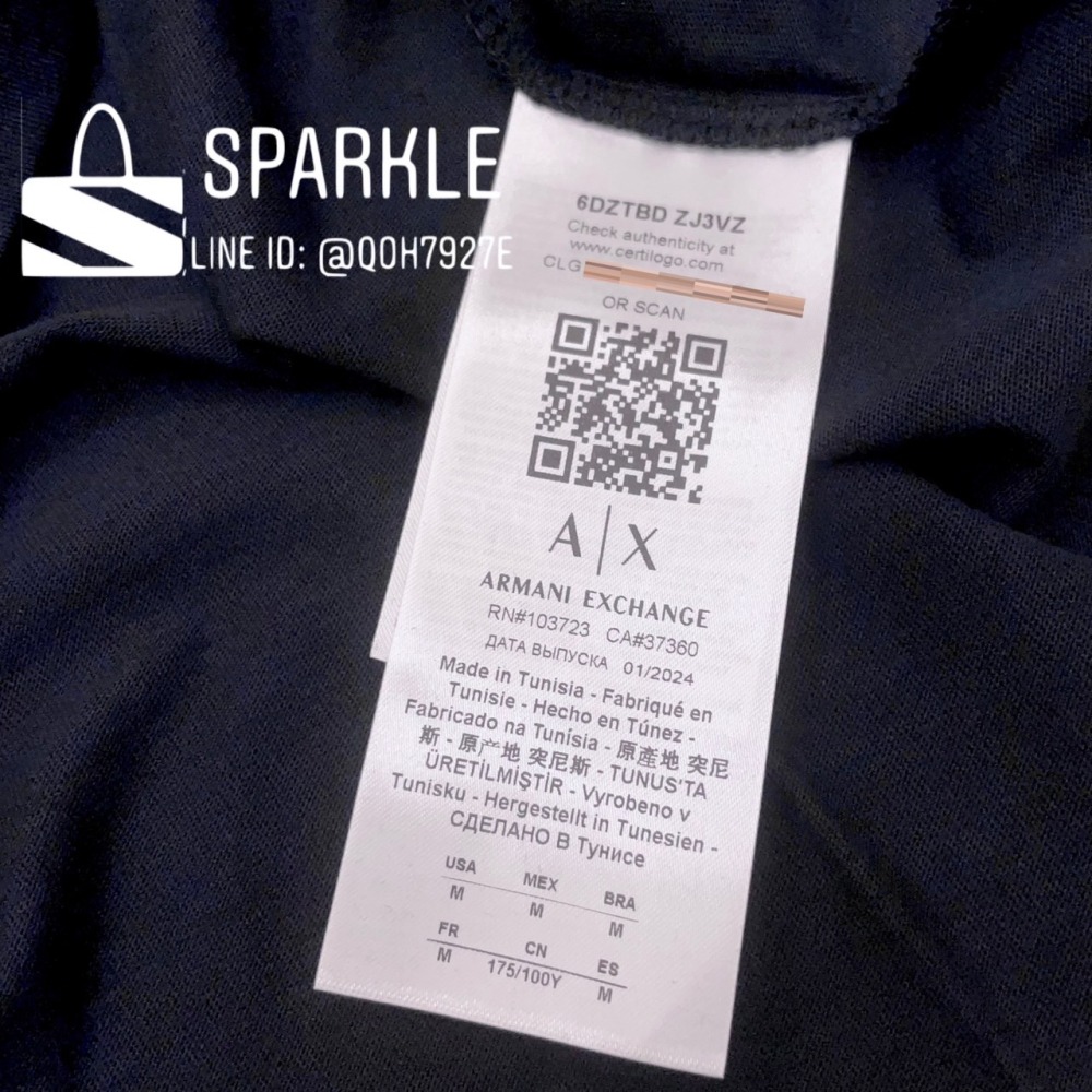 ✴Sparkle歐美精品✴ Armani Exchange AX 植絨字母排字logo短袖上衣T恤 現貨真品-細節圖11