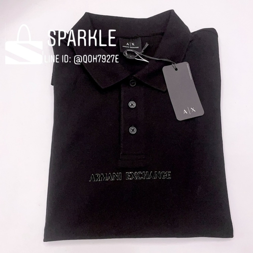 ✴Sparkle歐美精品✴ Armani Exchange  AX 品牌logo排字短袖polo衫 現貨真品-細節圖11