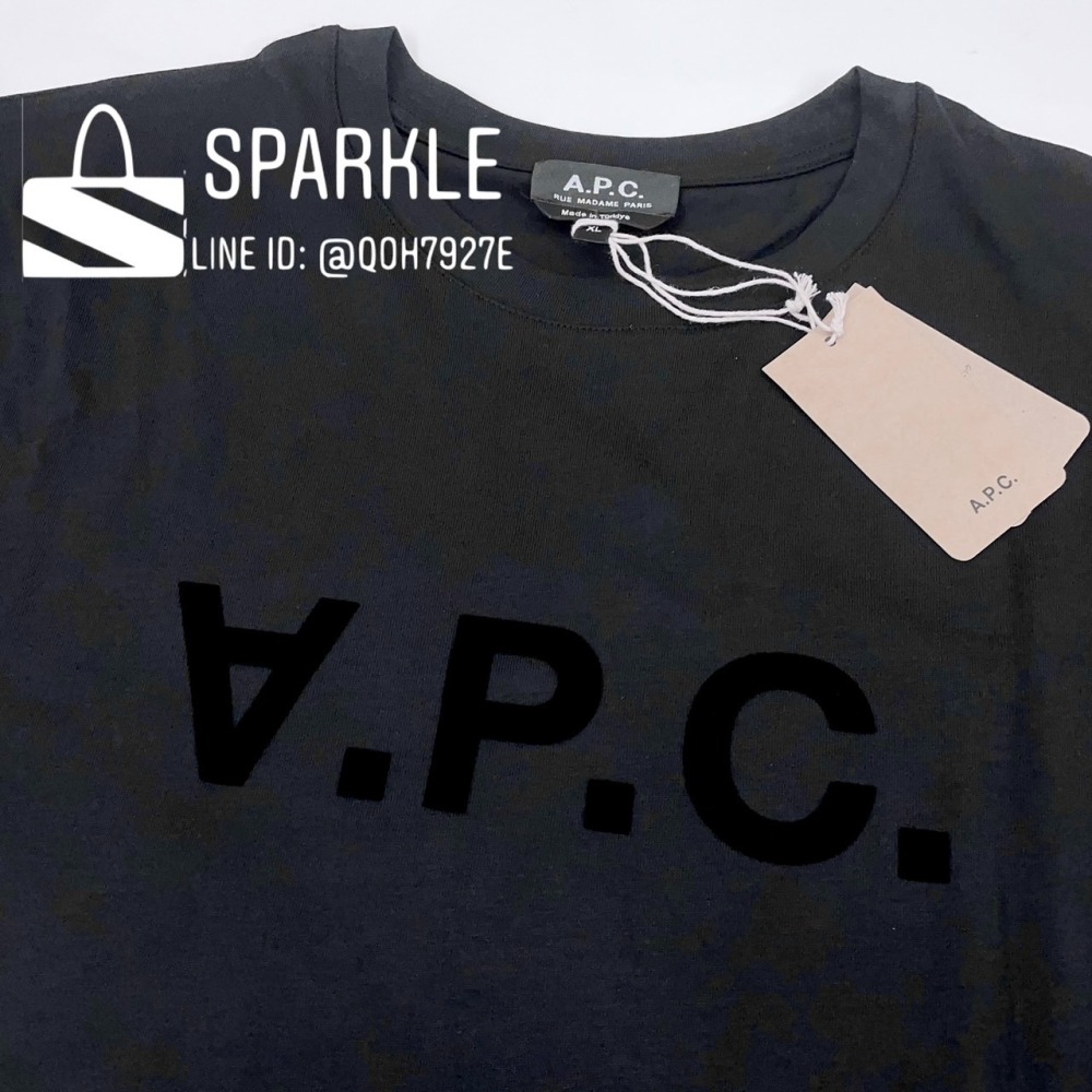 ✴Sparkle歐美精品✴ A.P.C.法國品牌植絨Logo短袖上衣T恤 現貨真品-細節圖9