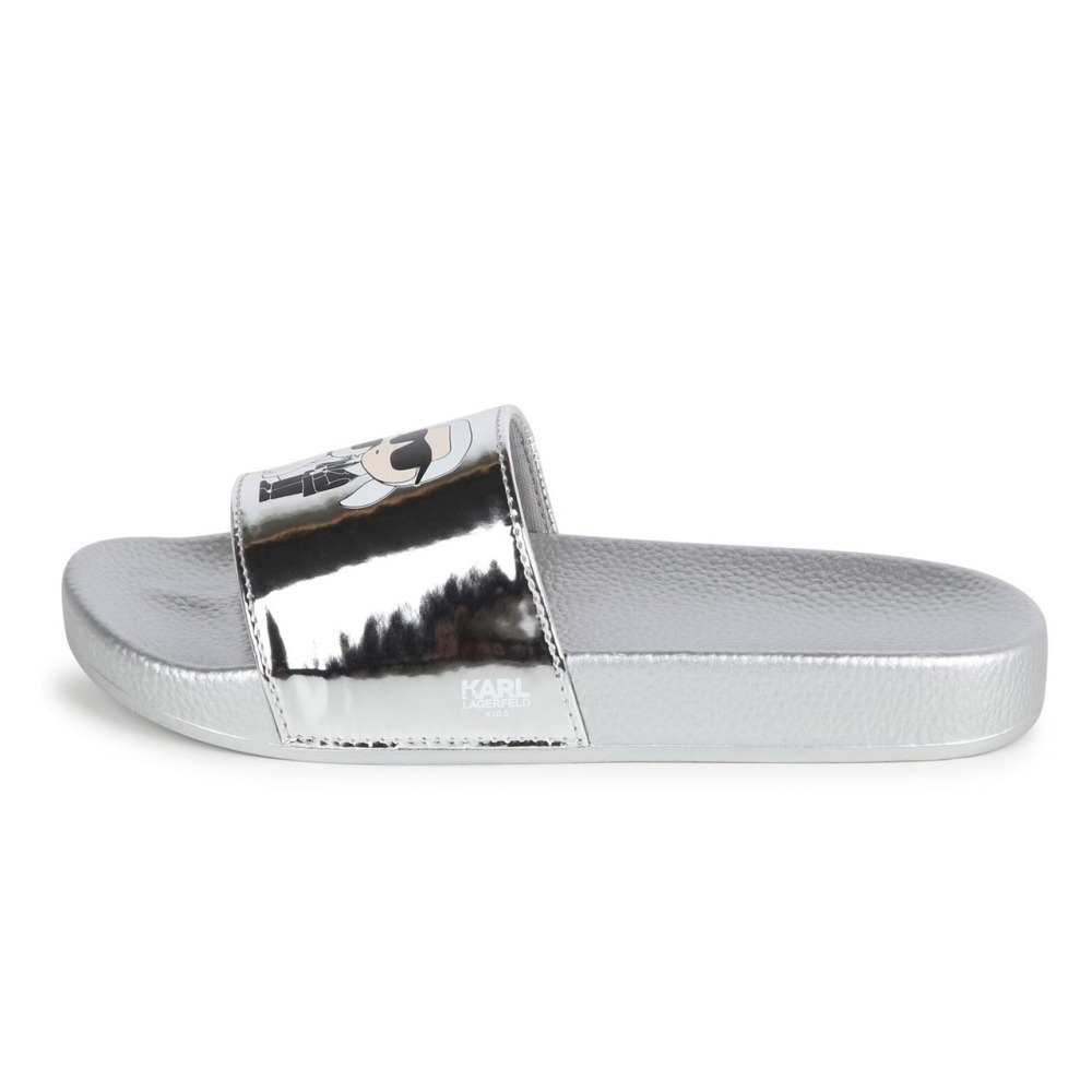 【預購】✴Sparkle歐美精品✴ Karl Lagerfeld 老佛爺卡爾+貓咪 品牌拖鞋 平底涼拖鞋 青年版-細節圖3