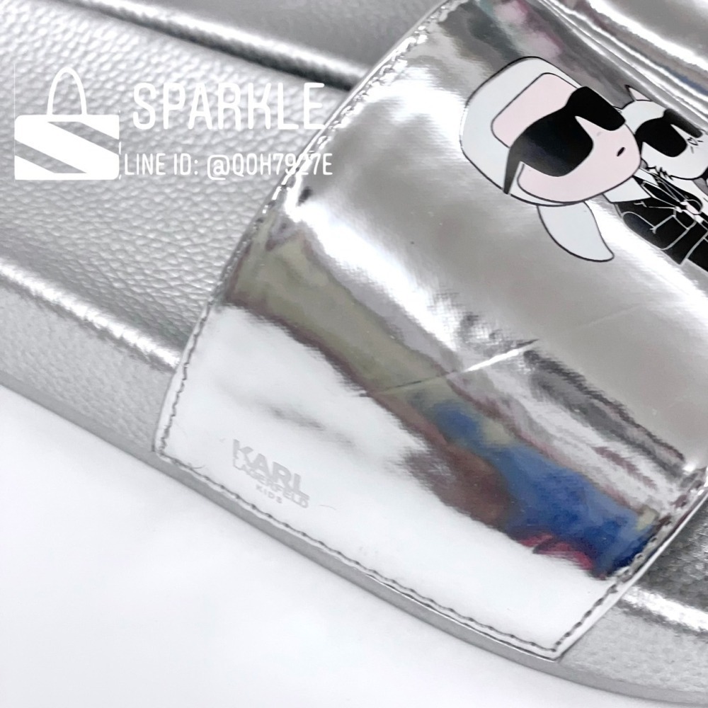 【預購】✴Sparkle歐美精品✴ Karl Lagerfeld 老佛爺卡爾+貓咪 品牌拖鞋 平底涼拖鞋 青年版-細節圖9