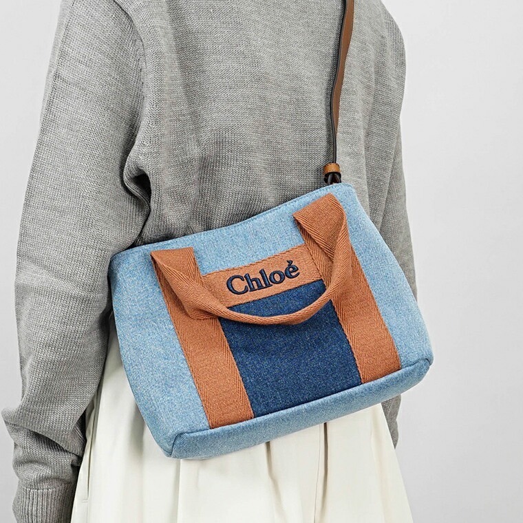 ✴Sparkle歐美精品✴ Chloe 牛仔可揹托特包 童款 現貨真品-細節圖4