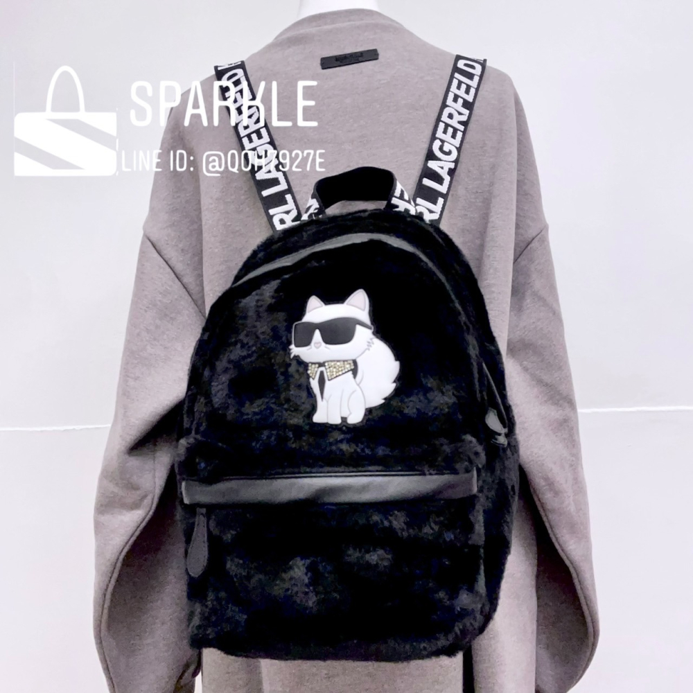 ✴Sparkle歐美精品✴ Karl Lagerfeld 歐版 老佛爺卡爾貓咪雙肩包 後背包 青年版 現貨真品-細節圖5