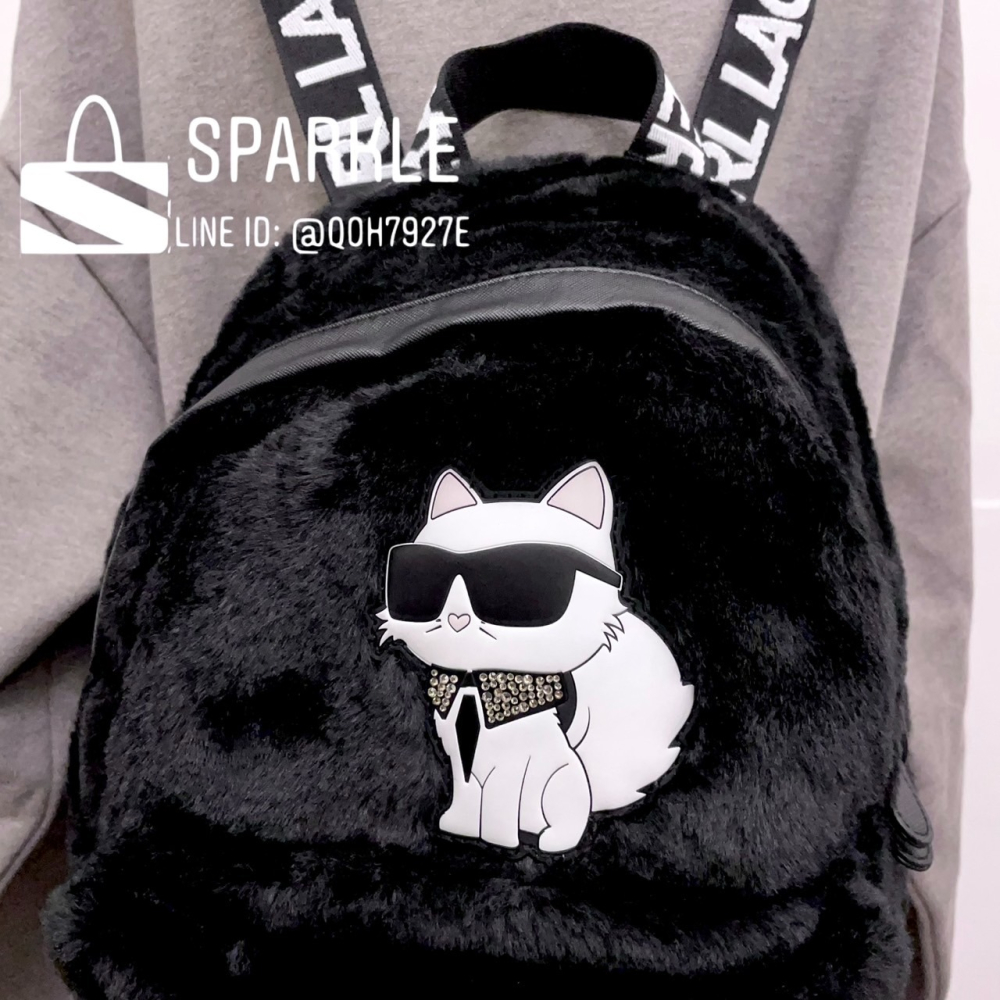 ✴Sparkle歐美精品✴ Karl Lagerfeld 歐版 老佛爺卡爾貓咪雙肩包 後背包 青年版 現貨真品-細節圖6