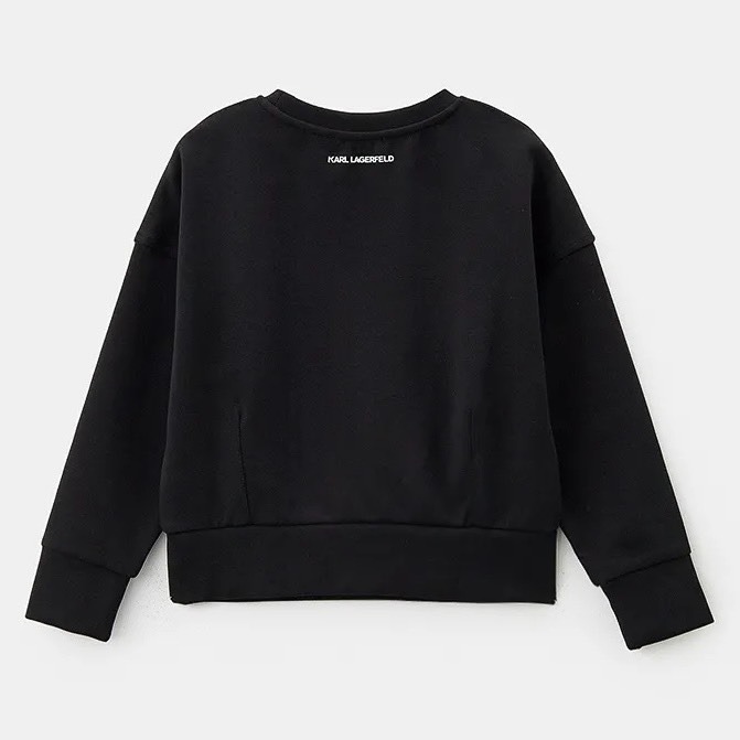 ✴Sparkle歐美精品✴ Karl Lagerfeld 側身老佛爺卡爾貓咪大學Ｔ 衛衣 青年版 現貨真品-細節圖2