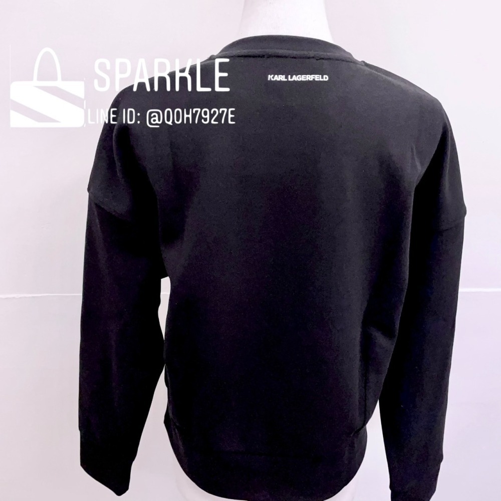 ✴Sparkle歐美精品✴ Karl Lagerfeld 側身老佛爺卡爾貓咪大學Ｔ 衛衣 青年版 現貨真品-細節圖7