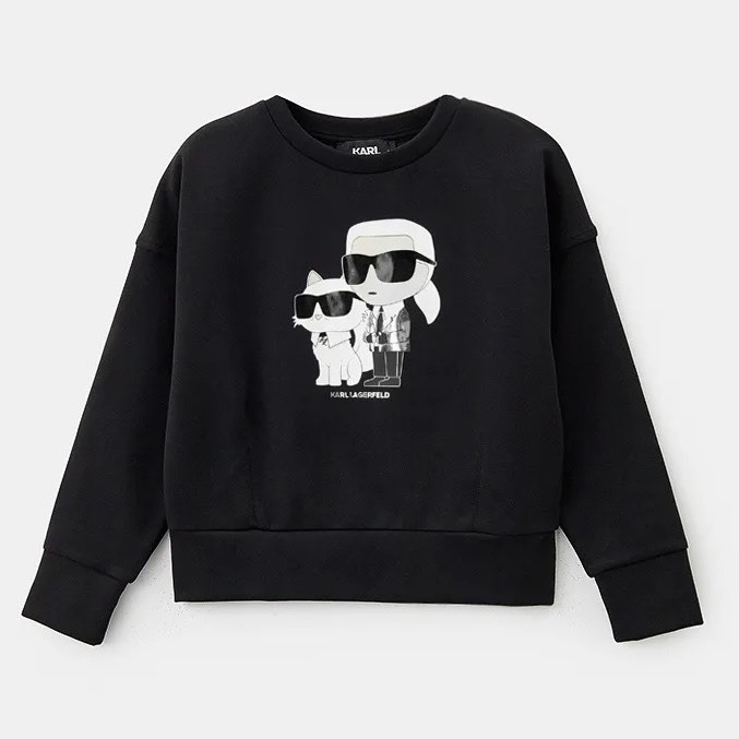 ✴Sparkle歐美精品✴ Karl Lagerfeld 側身老佛爺卡爾貓咪大學Ｔ 衛衣 青年版 現貨真品-規格圖11