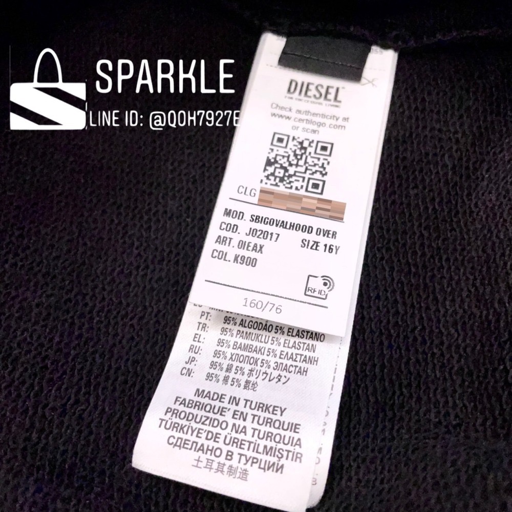 ✴Sparkle歐美精品✴ Diesel Oval D 長袖連帽大學T 連帽衛衣 現貨真品-細節圖11