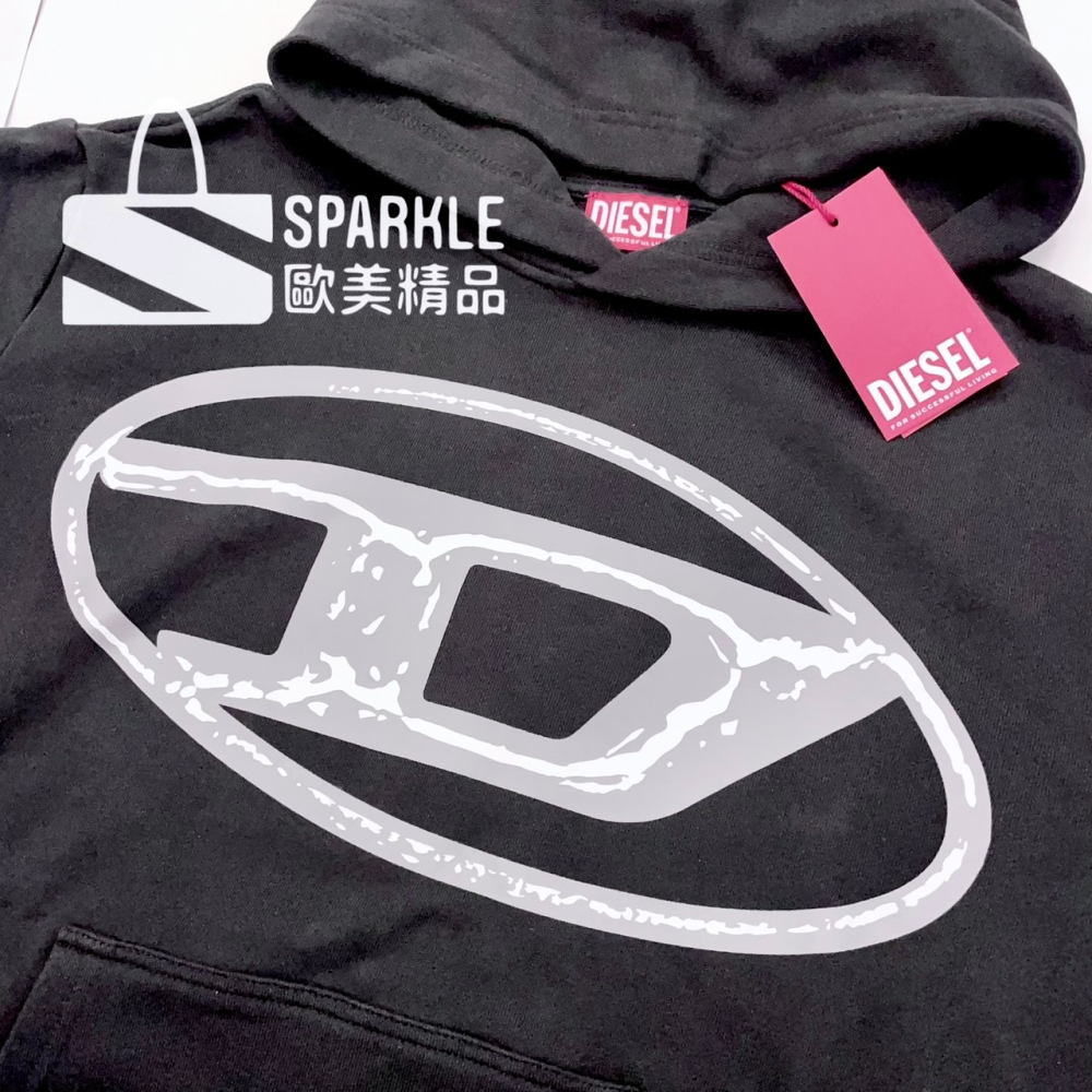 ✴Sparkle歐美精品✴ Diesel Oval D 長袖連帽大學T 連帽衛衣 青年款 現貨真品-細節圖9
