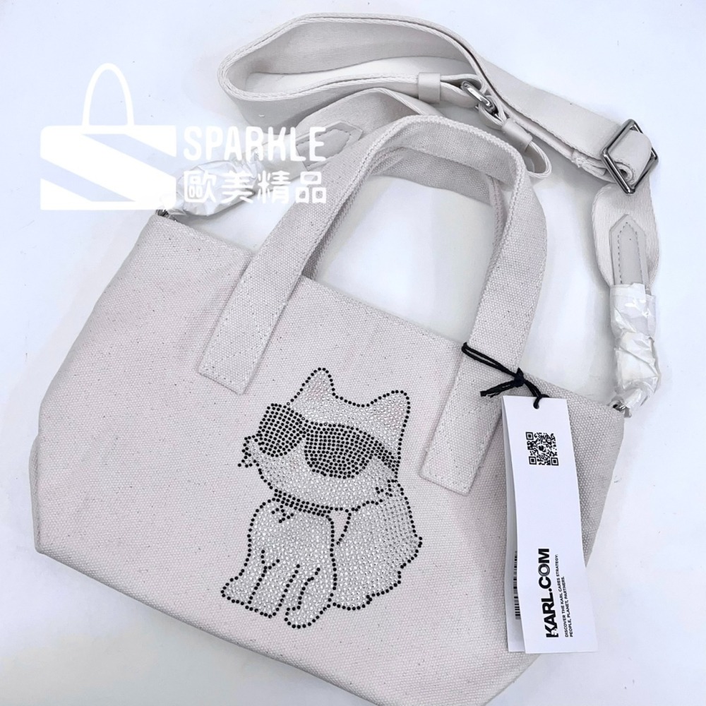 ✴Sparkle歐美精品✴ Karl Lagerfeld老佛爺卡爾貓咪帶鑽手提包 托特包 肩背包 側背包 現貨-細節圖9