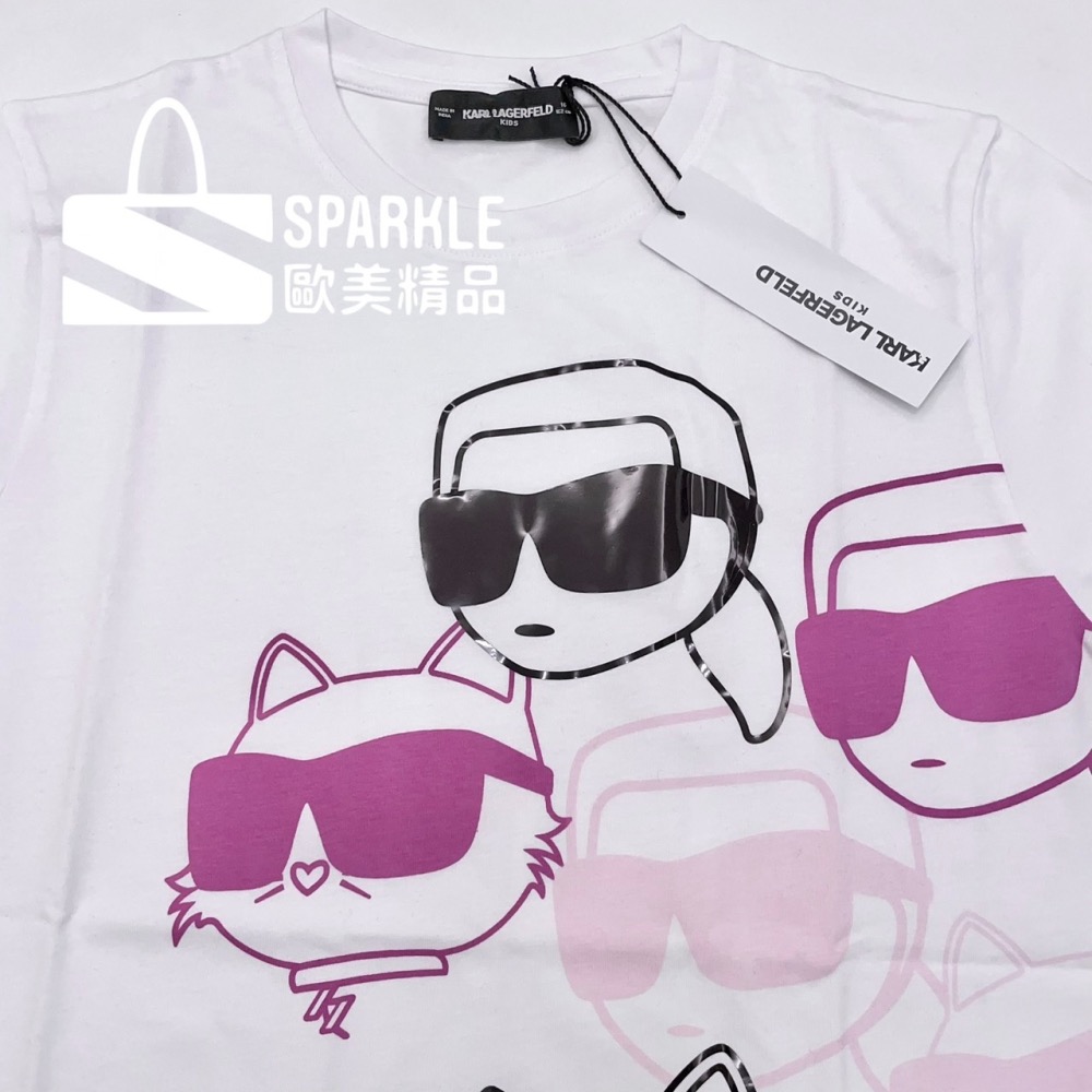 ✴Sparkle歐美精品✴ Karl Lagerfeld 歐版 側身卡爾頭和貓咪頭短袖上衣T恤 青年版 現貨真品-細節圖9