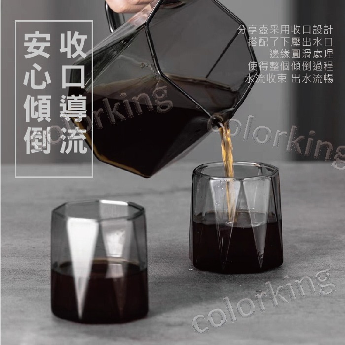 【GAARii】高硼硅耐熱玻璃 八角玻璃杯 咖啡玻璃杯 咖啡玻璃壺 咖啡分享壺 咖啡壺 分享壺 咖啡杯-細節圖2