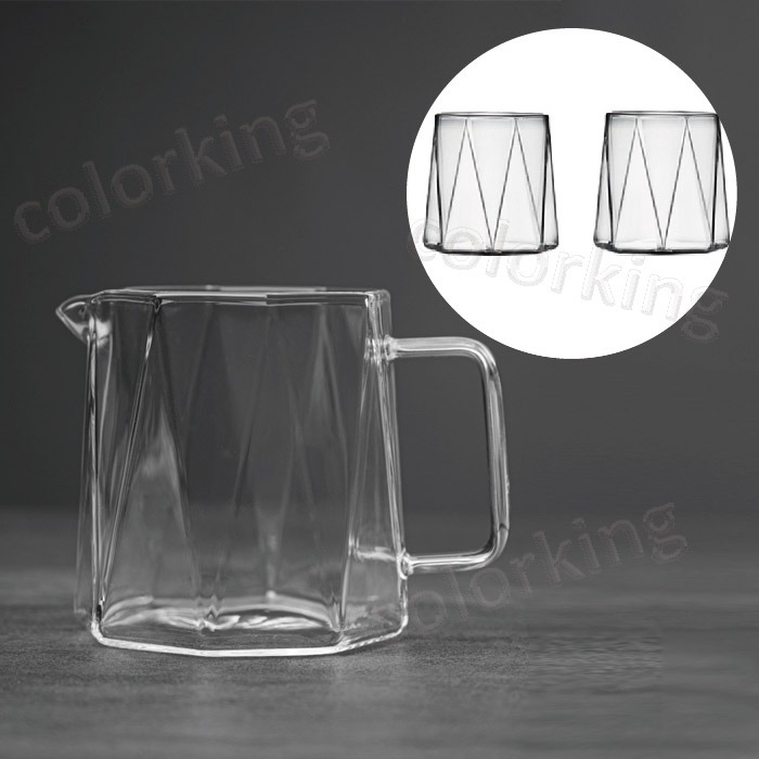 高硼硅耐熱玻璃 八角玻璃杯 咖啡玻璃杯 咖啡玻璃壺 咖啡分享壺 咖啡壺 分享壺 咖啡杯-細節圖7