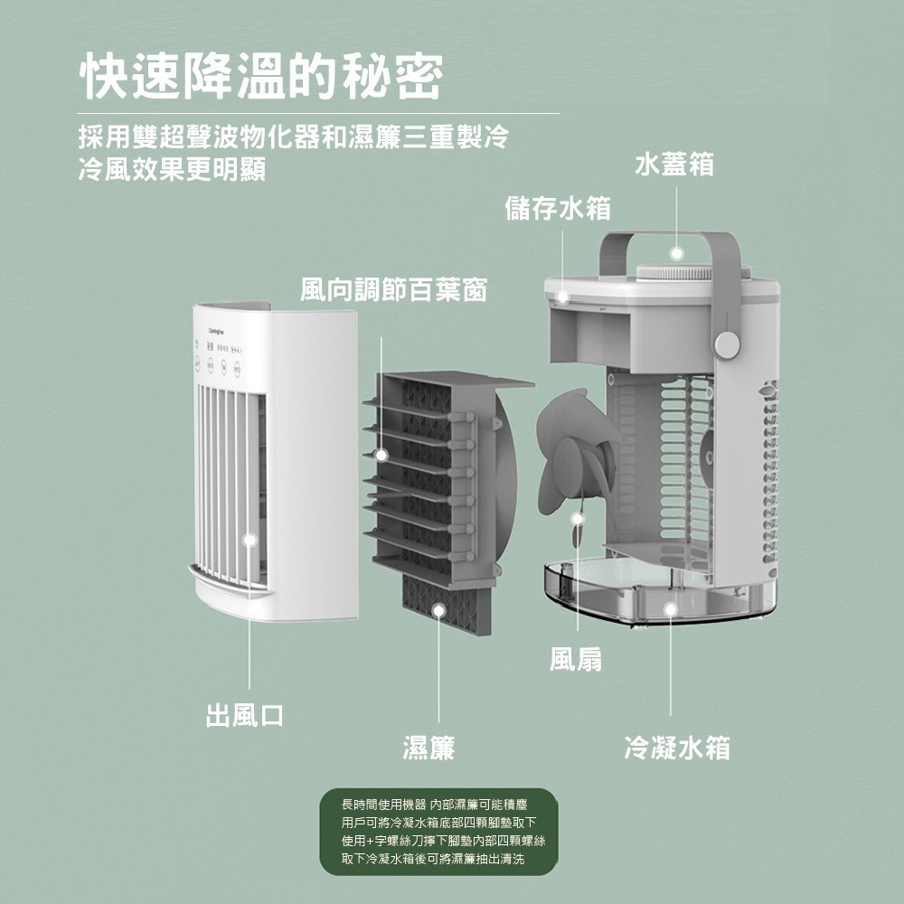【GAARii】桌上型小型水冷風扇噴霧風扇 桌上型冷風機迷你風扇 水霧風扇 噴霧風扇 涼風扇 霧化扇 水冷扇-細節圖7