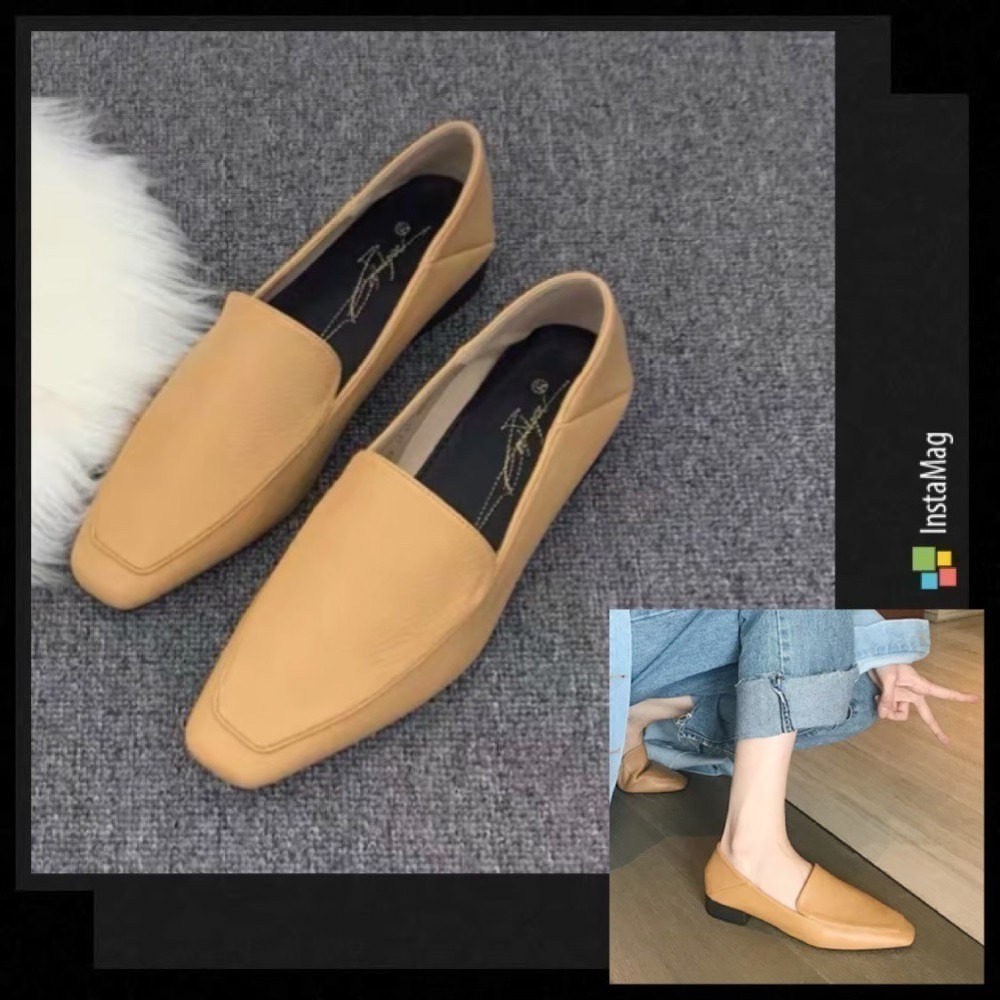 軟底軟皮駝杏色37碼包鞋(兩穿)