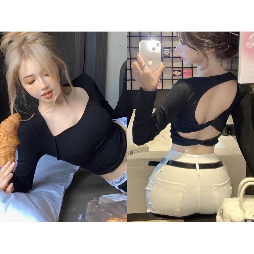 帶胸墊上衣(黑)-規格文內